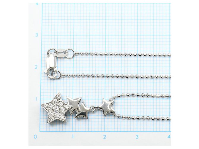 Autre Marque Colar em ouro branco 18K com diamante Dourado - vista 5