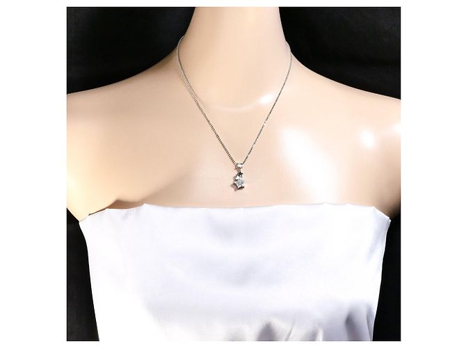 Autre Marque Colar em ouro branco 18K com diamante Dourado - vista 6