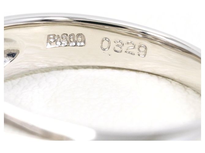 Autre Marque PT900 Platin-Bandring mit blauem Diamanten - Ansicht 5