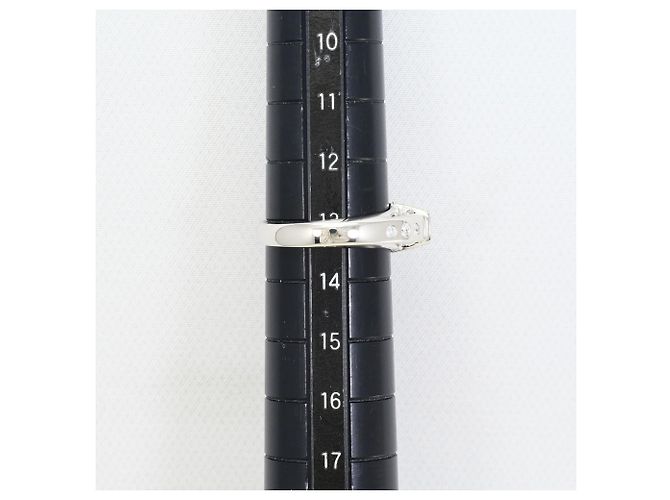 Autre Marque PT900 Platin-Bandring mit blauem Diamanten - Ansicht 8