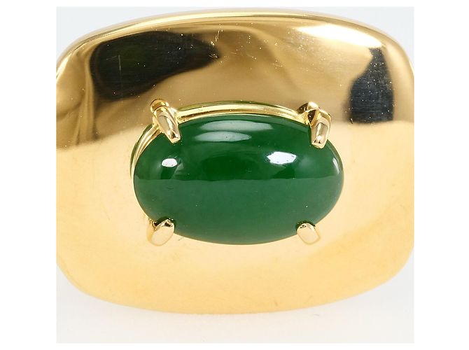 Autre Marque Gemelos de oro amarillo 18K con jade Dorado - vista 2