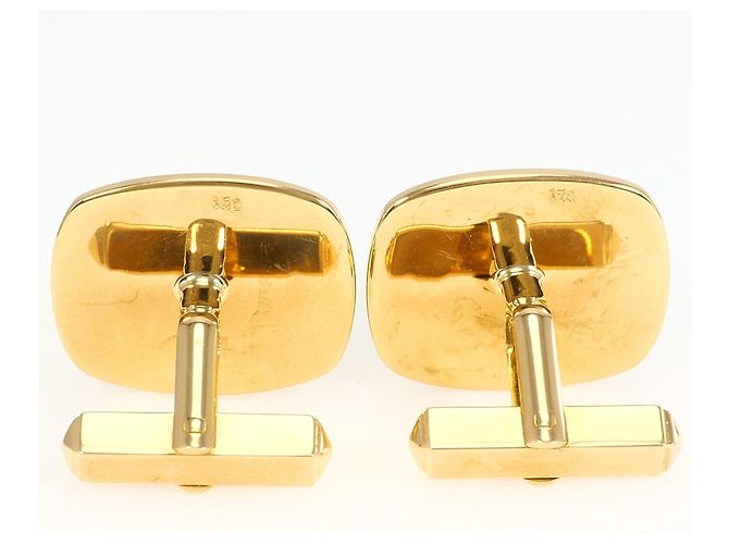 Autre Marque Gemelos de oro amarillo 18K con jade Dorado - vista 3