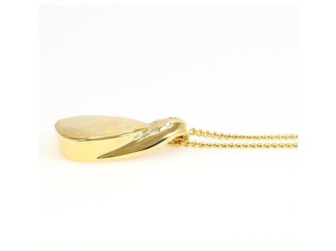 Autre Marque Halskette aus 18K Gelbgold mit Opal und Diamant Golden - Ansicht 3