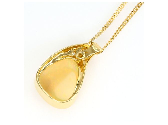 Autre Marque Halskette aus 18K Gelbgold mit Opal und Diamant Golden - Ansicht 4