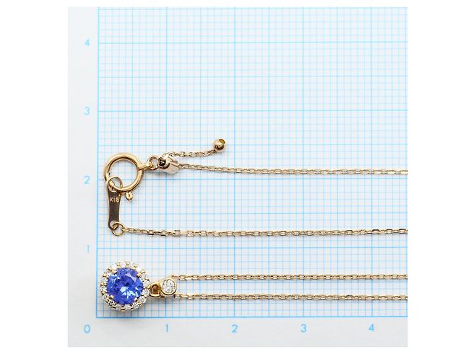 Autre Marque Collana in oro rosa 18K con tanzanite e diamante D'oro - vista 5