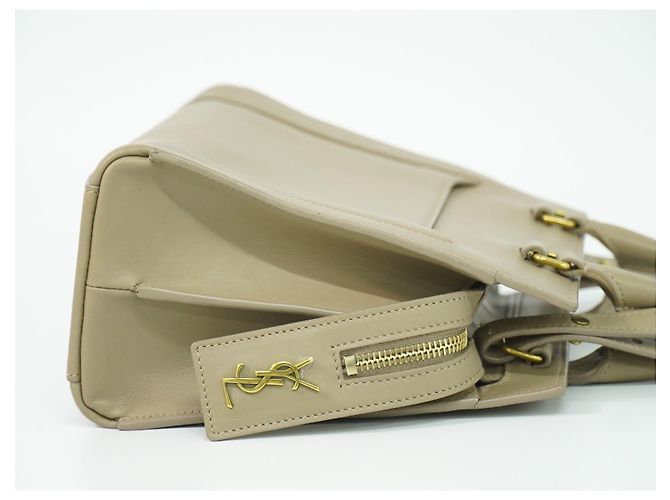 Autre Marque Saint Laurent East Side Smooth Leather Small Beige - vista 3