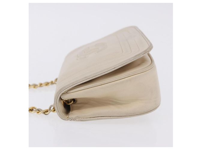 Chanel Vintage CC Stitch Flap Leather Mini Beige - vue 4