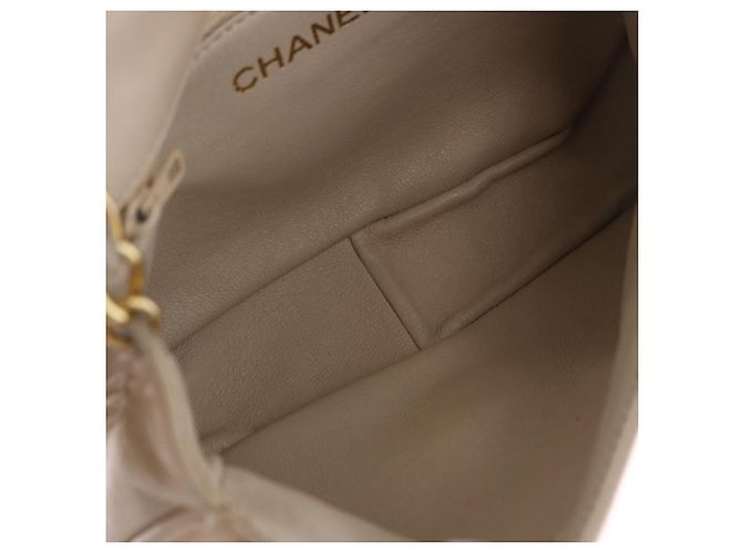 Chanel Vintage CC Stitch Flap Leather Mini Beige - vue 5
