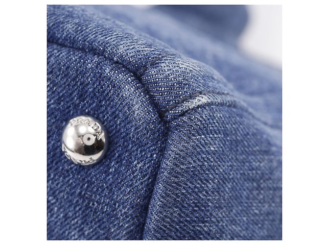 Prada Canapa Convertible Denim Medium con adornos de strass Azul - vista 6