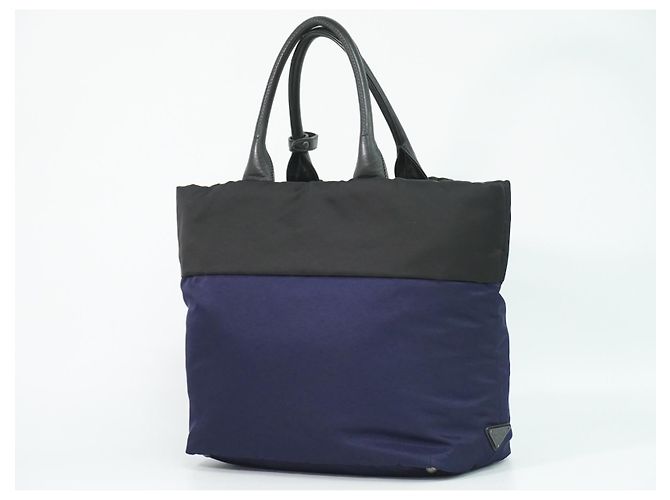 Prada Convertible Double Tessuto Medium Bleu Marine - vue 2