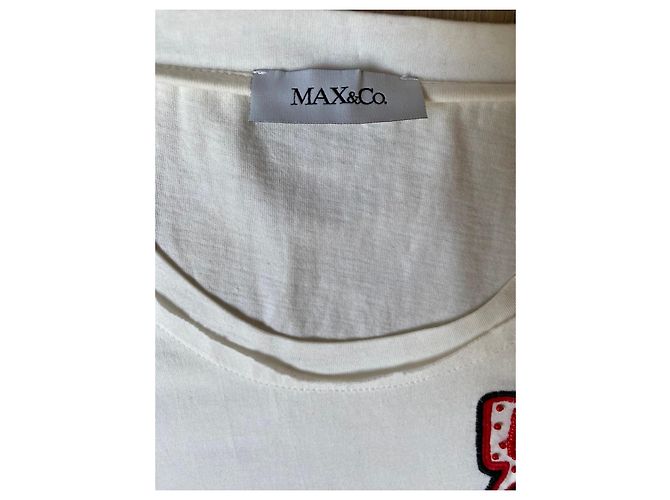 Autre Marque MAX&Co. T-shirt de algodão branco com aplicação de robô Vermelho Azul Multicor - vista 2