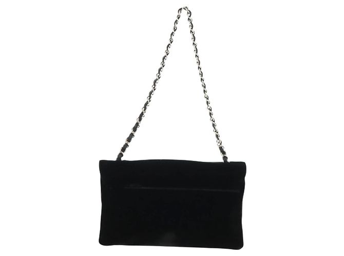 Chanel Camellia No.5 Chain Flap Velvet Large Schwarz - Ansicht 2