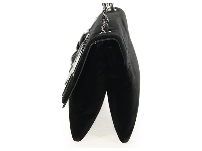 Chanel Camellia No.5 Chain Flap Velvet Large Schwarz - Ansicht 3