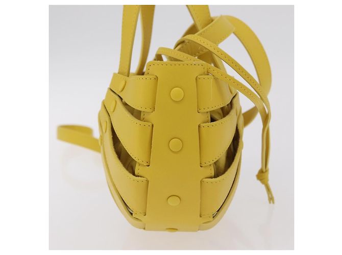 Bottega Veneta Shell Leather Large Amarelo - vista 4