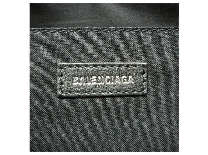 Balenciaga Navy Zip Canvas and Leather Medium Crudo - vista 4