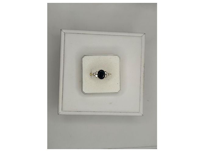 Autre Marque Anello in oro giallo con zaffiro e diamanti D'oro Blu scuro - vista 2
