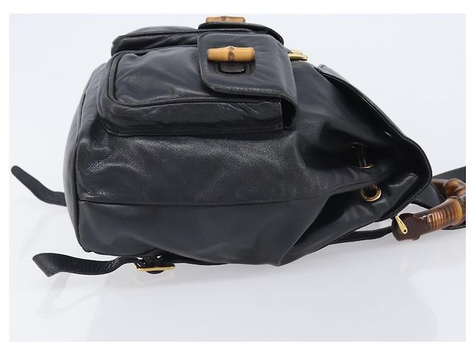 Gucci Vintage Bamboo Leather Medium Noir - vue 3