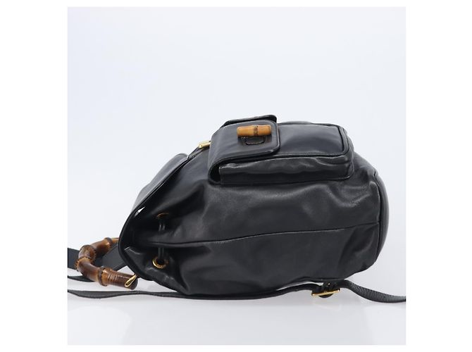Gucci Vintage Bamboo Leather Medium Noir - vue 4
