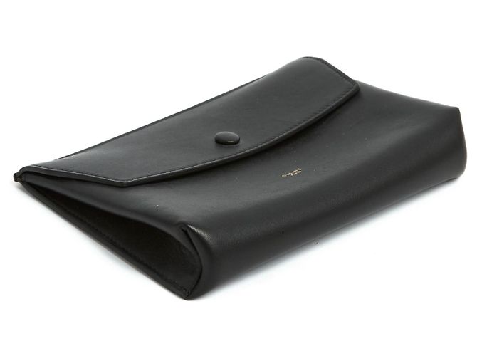 Céline Phoebe Philo Clutch de Cuero Liso Negro - vista 4