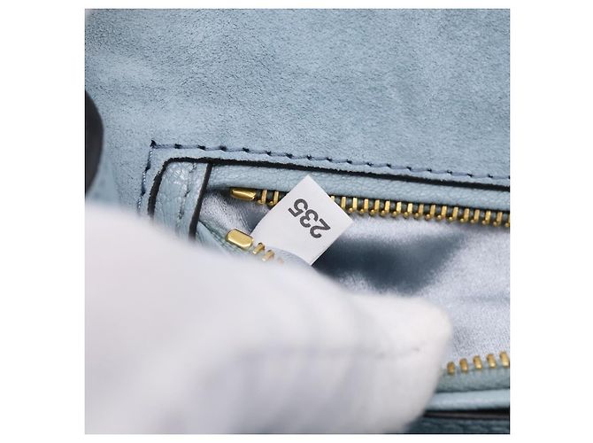 Miu Miu Madras Crystal Buckle Leather Small Blu - vista 7