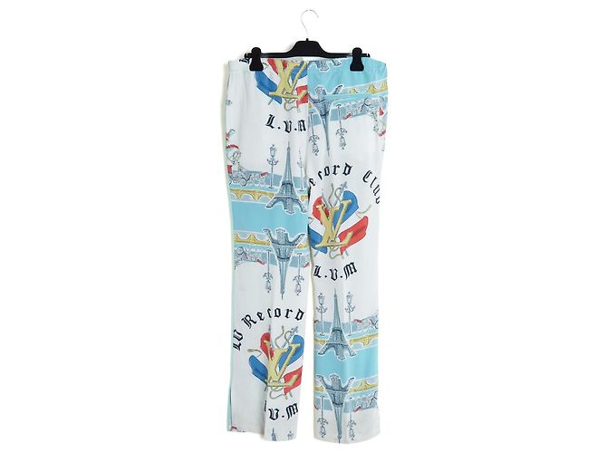Louis Vuitton Paris 2054 Printed Silk Trousers White Blue Multiple colors - view 6
