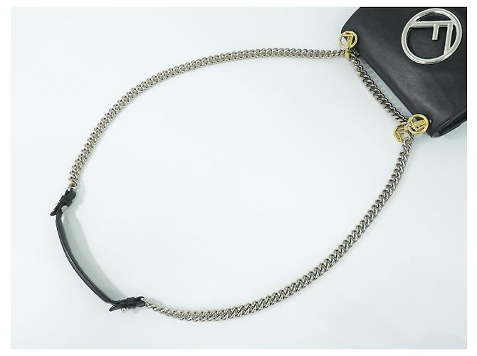 Fendi Kan I F Leather Small Negro - vista 6