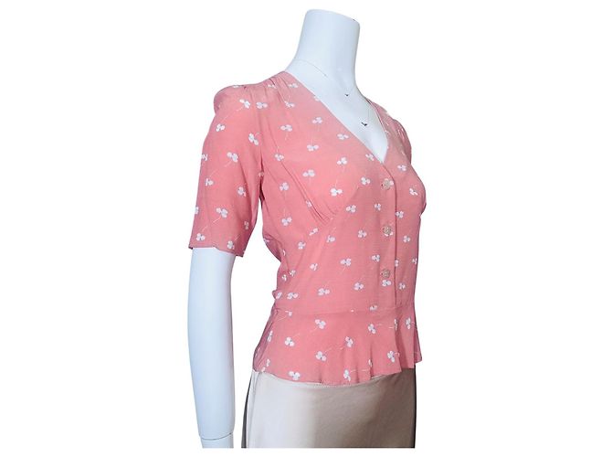 Rouje Paris Blusa Peplum Viscosa Estampado Floral Rosa - vista 2