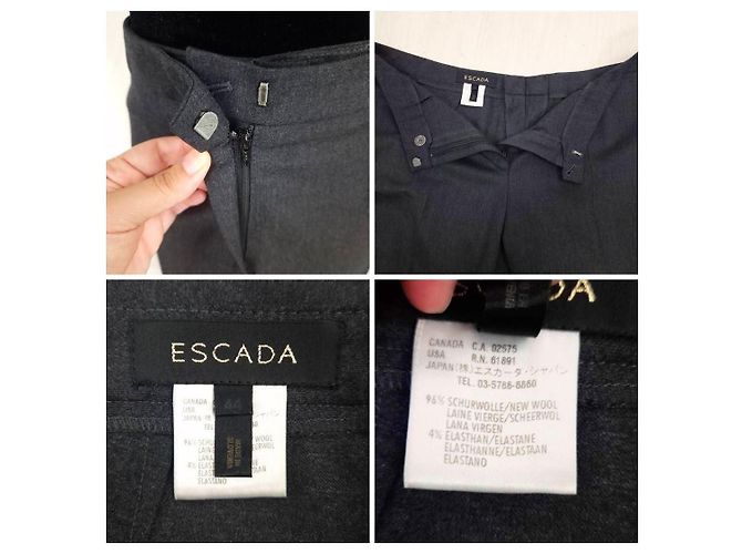 Escada Curvy Grey Wool Trousers - view 10