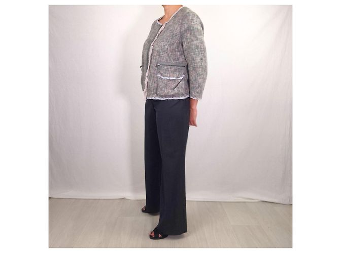 Escada Curvy Grey Wool Trousers - view 4