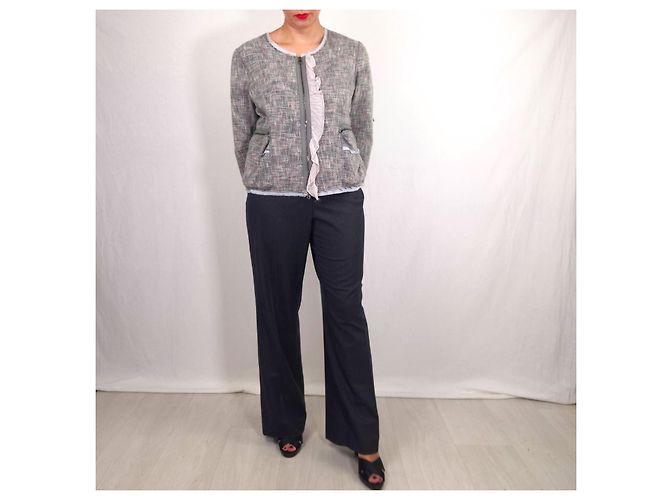 Escada Curvy Grey Wool Trousers - view 5