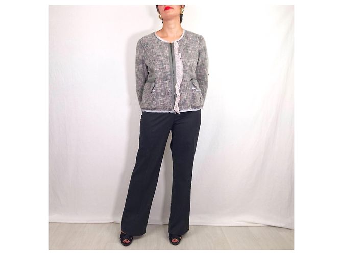 Escada Curvy Grey Wool Trousers - view 6