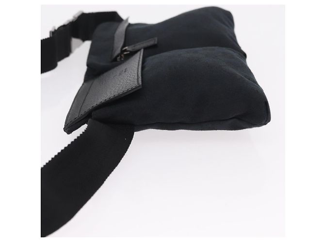 Cinturón Gucci Vintage Double Web de lona Negro - vista 4