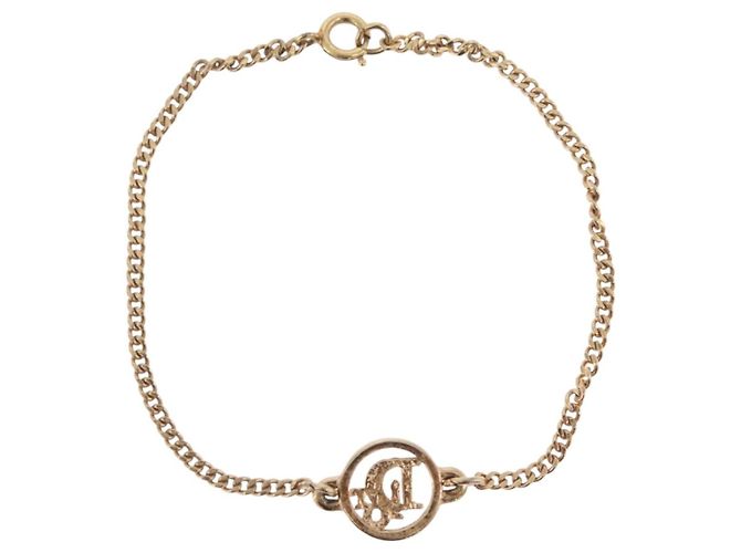 Christian Dior Vintage logo Metal Doré - vue 2