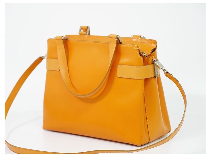 Salvatore Ferragamo Double Gancini Side Buckle Leather Medium Orange - Ansicht 2