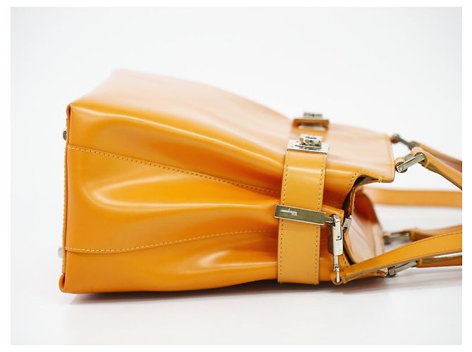 Salvatore Ferragamo Double Gancini Side Buckle Leather Medium Orange - Ansicht 3