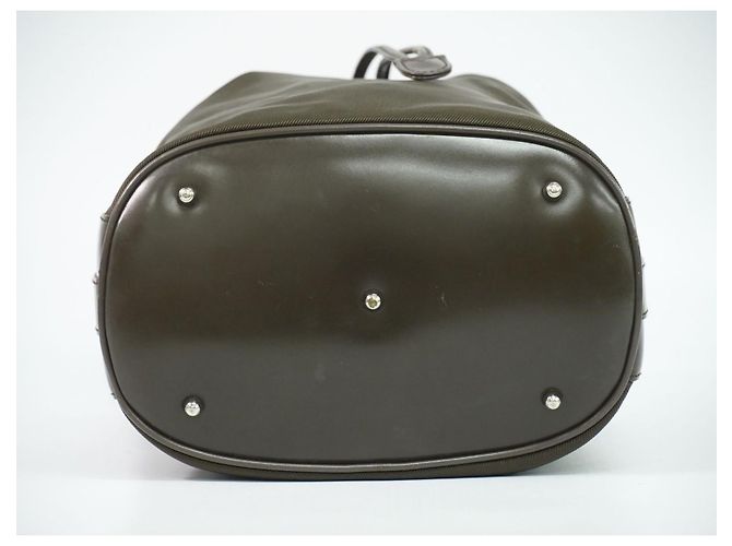 Gucci Vintage Bamboo Bucket Nylon and Leather Small Marrone - vista 6