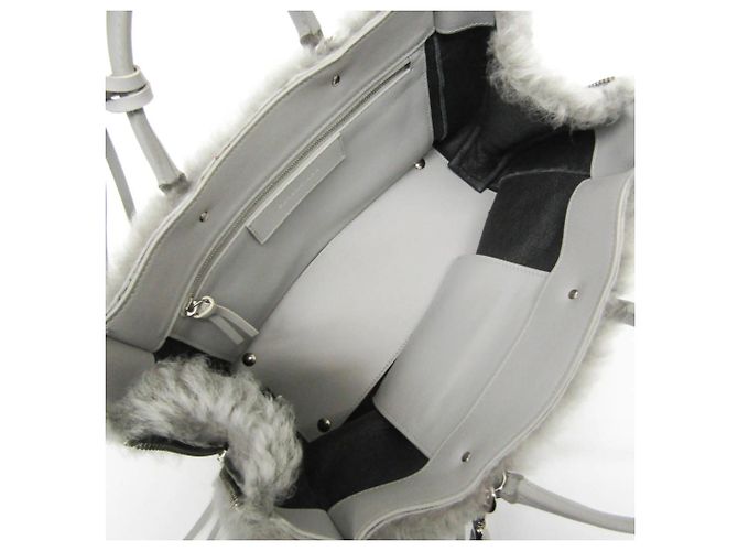 Balenciaga Papier A6 Zip Around Classic Studs Shearling Braun - Ansicht 3