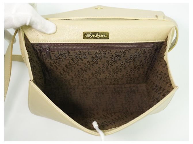 Autre Marque Saint Laurent Uptown Leather Mini Bege - vista 4