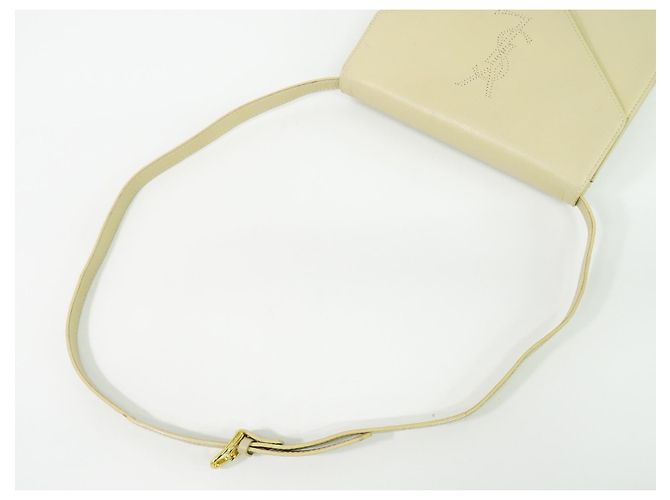 Autre Marque Saint Laurent Uptown Leather Mini Bege - vista 5