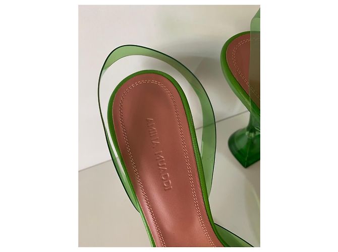 Amina Muaddi Sandali Slingback Begum Verdi Verde - vista 4