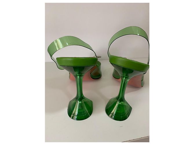 Amina Muaddi Sandali Slingback Begum Verdi Verde - vista 5
