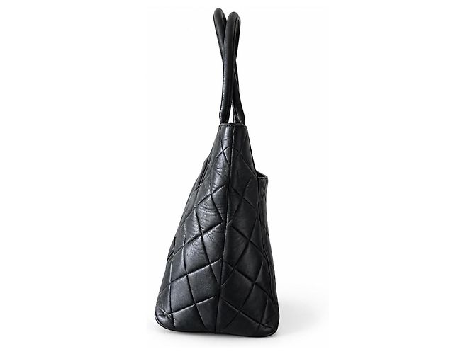Chanel Shopping Bag aus gestepptem Leder Schwarz - Ansicht 4