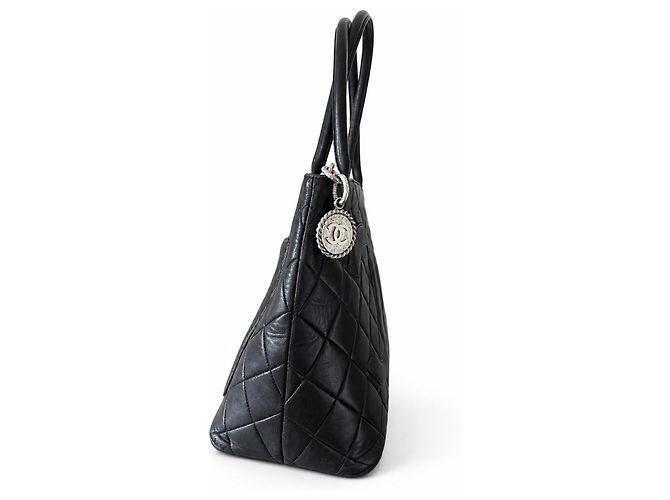 Chanel Shopping Bag aus gestepptem Leder Schwarz - Ansicht 5