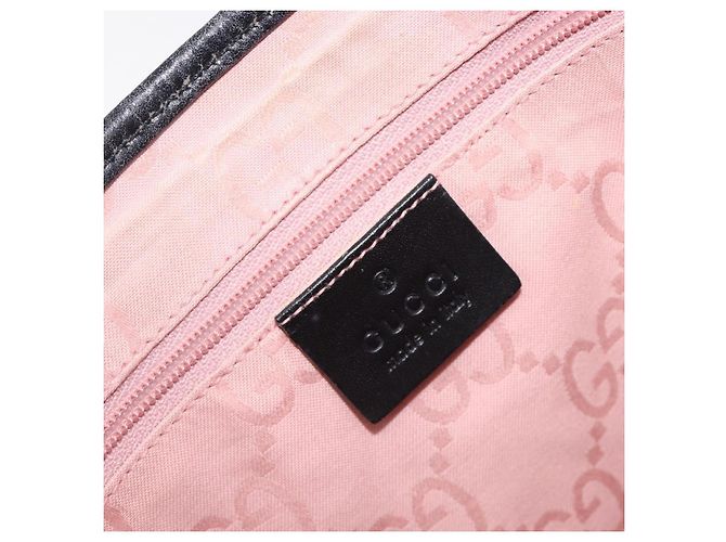 Gucci Vintage Jackie Hobo GG Canvas con Pelle Medium Nero - vista 6