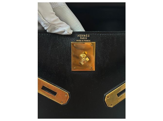 Hermès Kelly 28 Sellier Handtasche in Schwarz - Ansicht 11