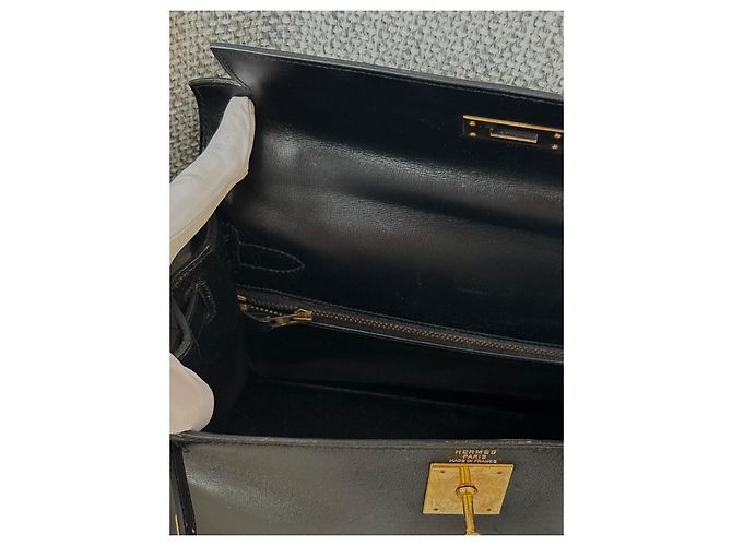 Hermès Kelly 28 Sellier Handtasche in Schwarz - Ansicht 14