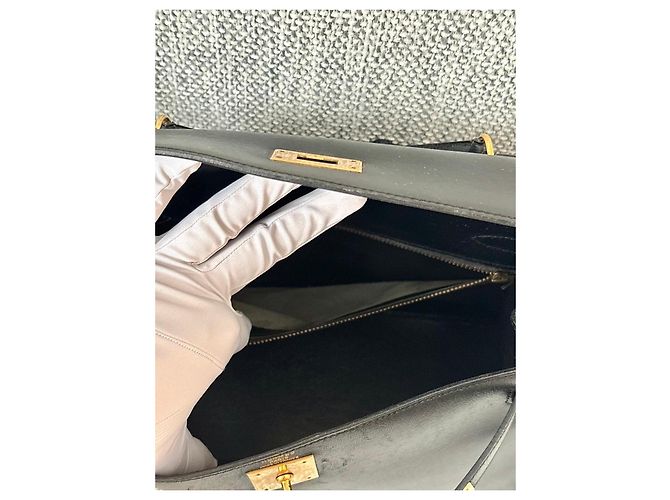 Hermès Kelly 28 Sellier Handtasche in Schwarz - Ansicht 15