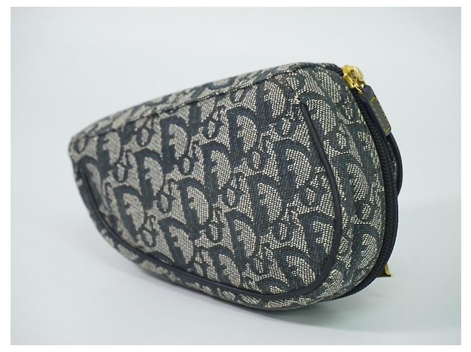 Christian Dior Saddle Zip Diorissimo Canvas Blu navy - vista 2
