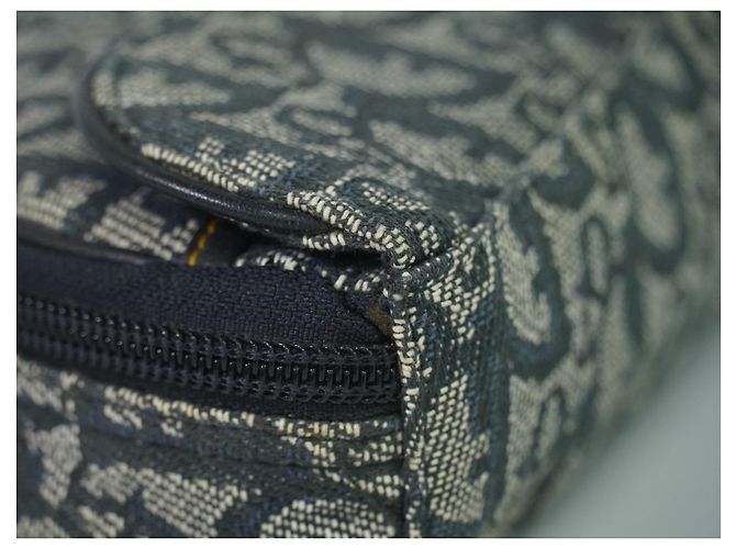 Christian Dior Saddle Zip Diorissimo Canvas Blu navy - vista 6
