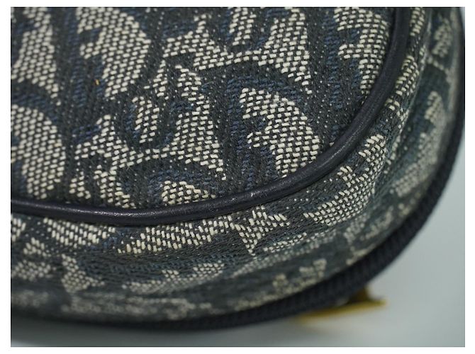 Christian Dior Saddle Zip Diorissimo Canvas Blu navy - vista 7